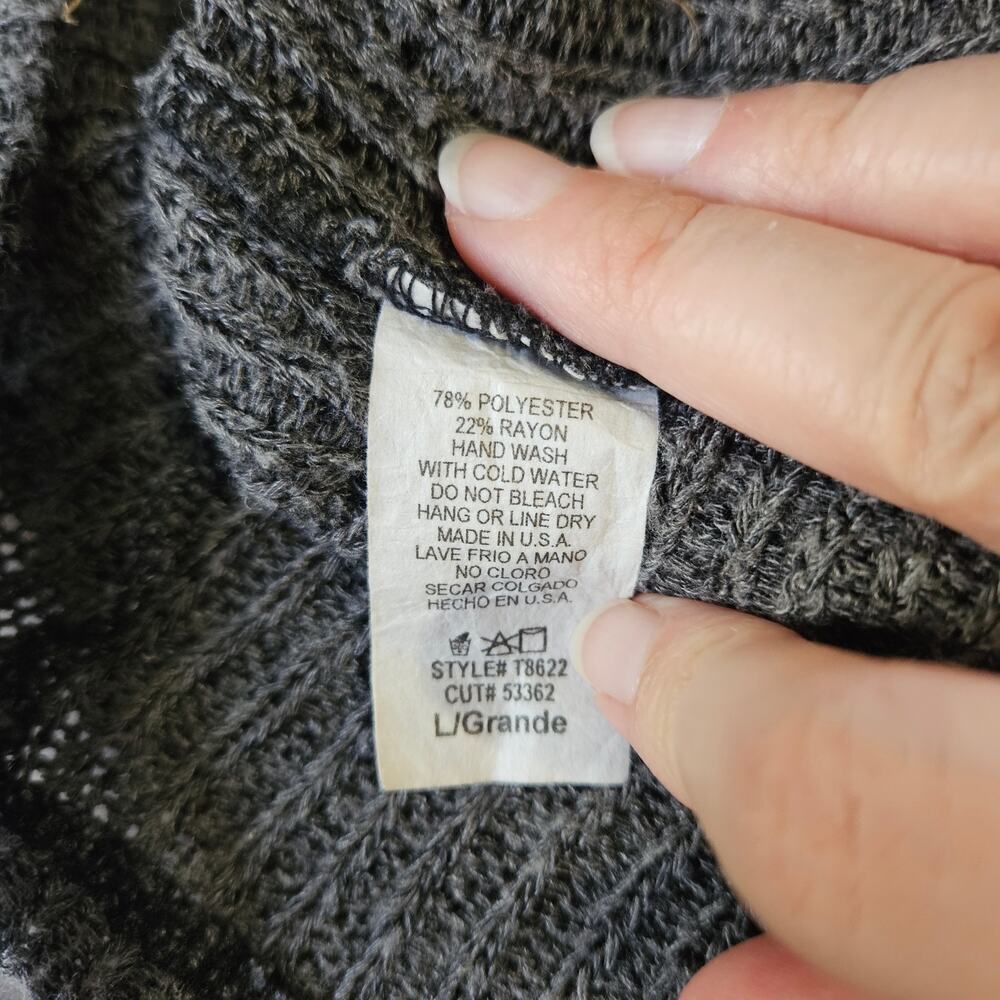 MTS Grey Knit Sleeveless Top Size Large Polyester/Rayon - Picture 5 of 5